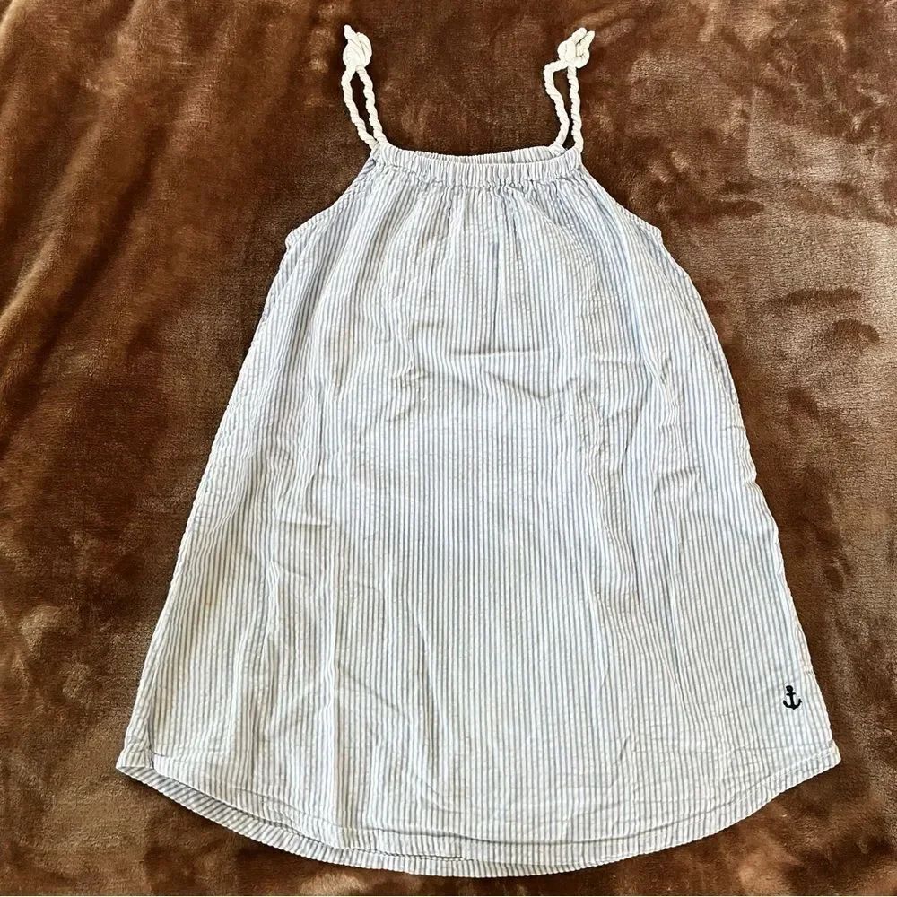 H&M/ L.O.G.G. Little Girl Striped Sleeveless Dress with Anchor Detail Size 6-7